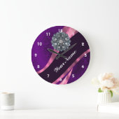 Grande Horloge Ronde Purple damask (Maison)