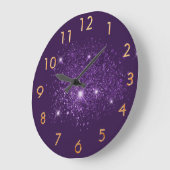 Grande Horloge Ronde Purple glitter (Angle)