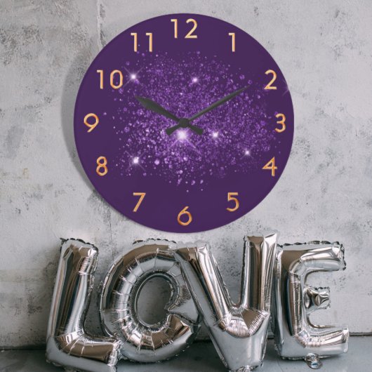 Grande Horloge Ronde Purple glitter