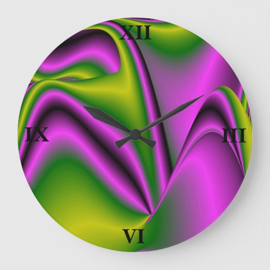 Grande Horloge Ronde purple green abstract (Recto)