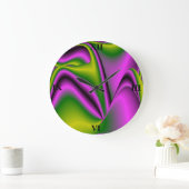 Grande Horloge Ronde purple green abstract (Maison)