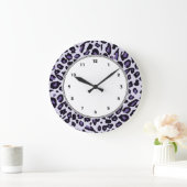 Grande Horloge Ronde Purple leopard (Maison)