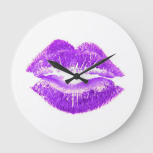 Grande Horloge Ronde Purple Lips Lipstick Kiss SWAK