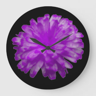 Grande Horloge Ronde Purple Marigold Wall Clock
