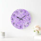 Grande Horloge Ronde Purple Ornamental Round Clock (Maison)