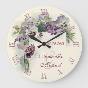 Grande Horloge Ronde Purple pansies wedding anniversary