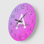 Grande Horloge Ronde Purple Sparkle (Angle)