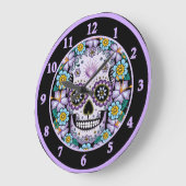 Grande Horloge Ronde Purple Sugar Skull (Angle)