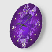 Grande Horloge Ronde Purple Unicorn Fantasy (Angle)