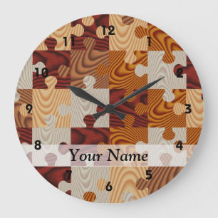 Grande Horloge Ronde Puzzle denteux en bois