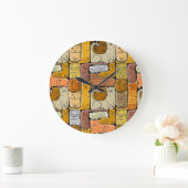 Grande Horloge Ronde Puzzle Funny Chats House sans joint (Maison)