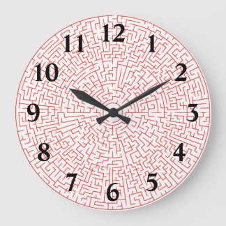 Grande Horloge Ronde Puzzle rouge