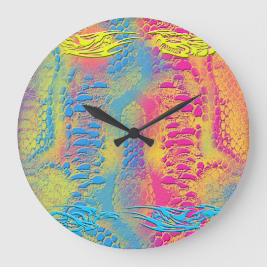 Grande Horloge Ronde PYTHON - moderne fractale décorative - (Recto)