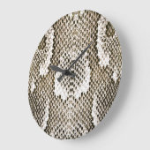 Grande Horloge Ronde Python Skin : Design Motif animal (Angle)