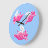 Grande Horloge Ronde Quand les porcs volent (Angle)