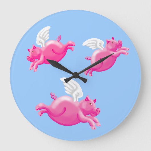 Grande Horloge Ronde Quand les porcs volent (Recto)