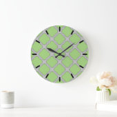 Grande Horloge Ronde Quatrefoil vert (Maison)
