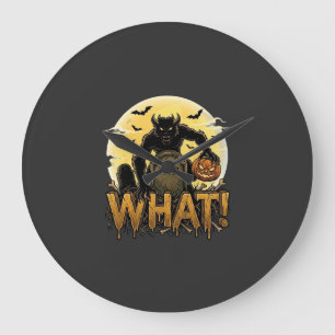 Grande Horloge Ronde Quelle tombe de citrouille de loup-garou pleine lu