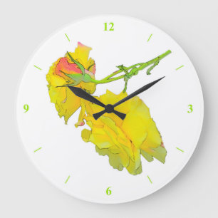 Grande Horloge Ronde Quelques Roses coupés