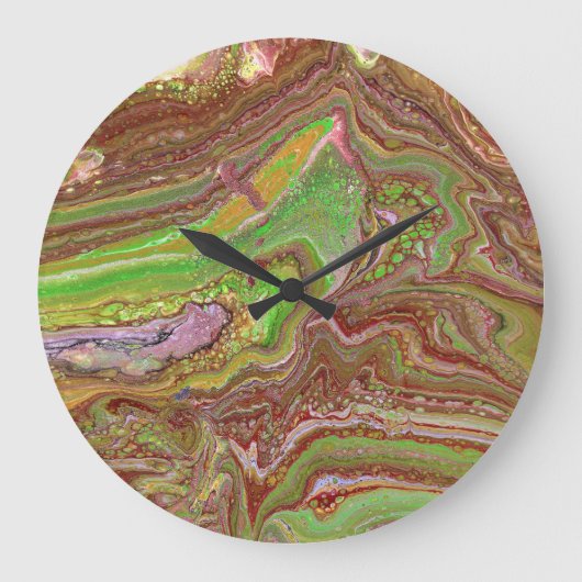 Grande Horloge Ronde Questions 1 Wild Green Maroon Wall Clock (Recto)
