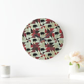 Grande Horloge Ronde Quilt d'ours noir (Maison)