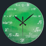 Grande Horloge Ronde Quiz d'équation mathématique pour Geek<br><div class="desc">Taille plus grande pour l'horloge du Docteur Sheldon Cooper.</div>