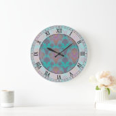 Grande Horloge Ronde radio turquoise and magenta damask (Maison)