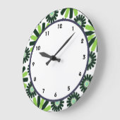 Grande Horloge Ronde radio vintrtro green floflower round clock (Angle)