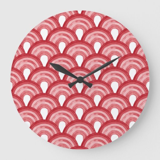 Grande Horloge Ronde Rainbow in watercolor - red pattern (Recto)