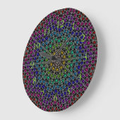 Grande Horloge Ronde Rainbow Kaleidoscope Pattern Wall Clock (Angle)