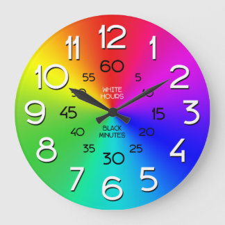 Grande Horloge Ronde Rainbow Learn to Tell Time Classroom Clock