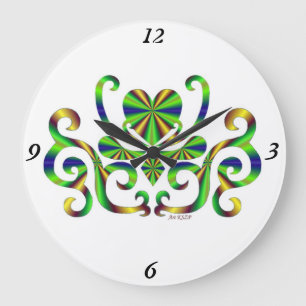 Grande Horloge Ronde Rainbow Lily and Heart