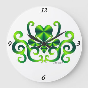 Grande Horloge Ronde Rainbow Lily and Heart
