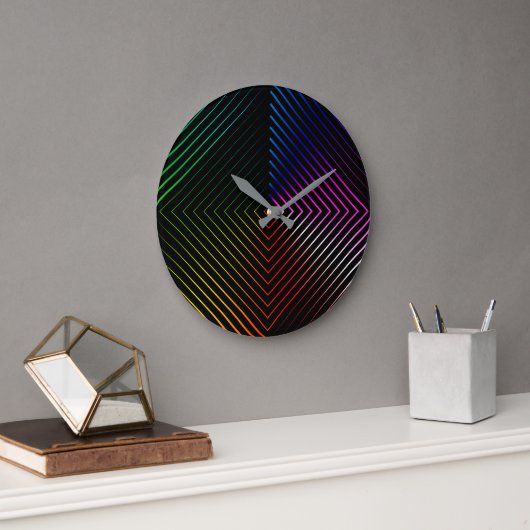 Grande Horloge Ronde Rainbow Prism On Black (Bureau)