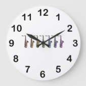 Grande Horloge Ronde Rainbow Tenor Saxophone Colorful Musical Instrumen (Recto)