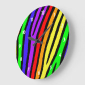 Grande Horloge Ronde Rainbow Zebra (Angle)