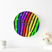 Grande Horloge Ronde Rainbow Zebra (Maison)