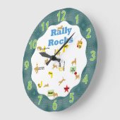 Grande Horloge Ronde Rallye Rocks Chiens (Angle)