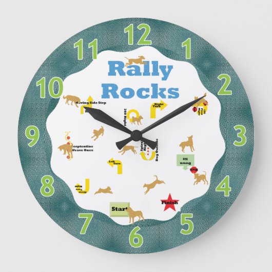 Grande Horloge Ronde Rallye Rocks Chiens (Recto)