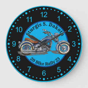 Grande Horloge Ronde Rallye Sturgis BIke 2023 Moto Bleue