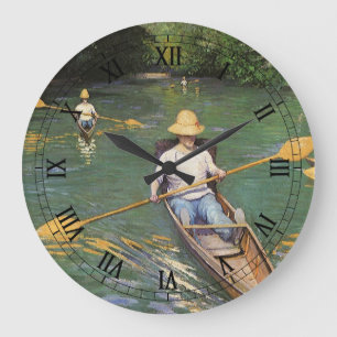 Grande Horloge Ronde Rameurs par Gustave Caillebotte, Beaux-Arts Vintag
