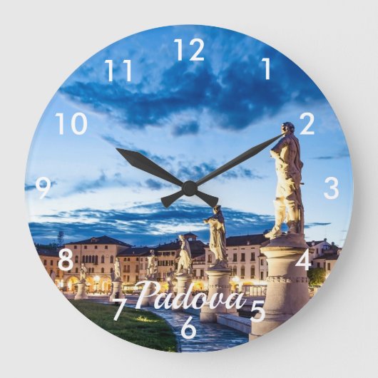 Grande Horloge Ronde Rangée de statues illuminées à Padova (Recto)