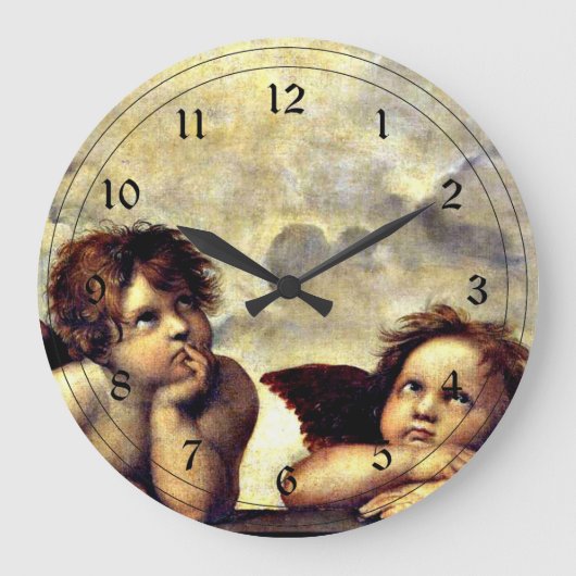 Grande Horloge Ronde Raphael : Putti, Détail de la Vierge Sixtine (Recto)
