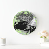 Grande Horloge Ronde Rat Rod Skull (Maison)