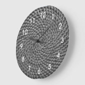 Grande Horloge Ronde Rattan Wicker Boho Monogram Basketweave   Large Cl (Angle)