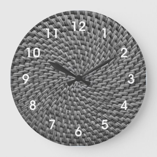 Grande Horloge Ronde Rattan Wicker Boho Monogram Basketweave   Large Cl (Recto)