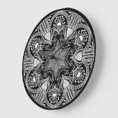 Grande Horloge Ronde Raven Mandala (Angle)