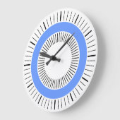 Grande Horloge Ronde Rayons concentrés - Bleu bébé (Angle)