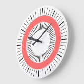 Grande Horloge Ronde Rayons concentrés - rose tropicale (Angle)