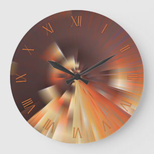 Grande Horloge Ronde Rayons solaires Abstraits
